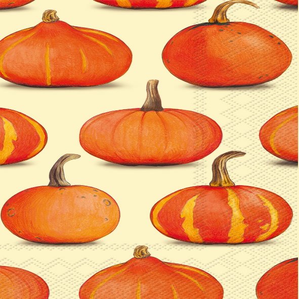 Ideal Home Range 16 Count Cream Pumpkin Party Paper Buffet Napkins, White