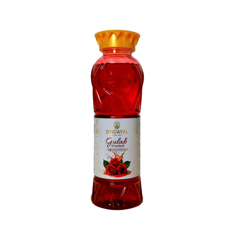 Dindayal Premium Gulab Sharbat | Delightful & Aromatic Rose Extracts | For Cooling Summer Drinks | 750ml