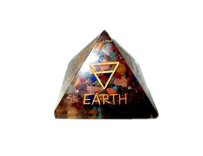 5 Elements Engraved Orgone Chakra Pyramid X-mas Crystal Gemstones Sacred Spiritual