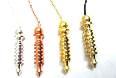 4 Isis Pendulum 6 Ring Plate Brass Copper Gold Silver Plated Healing Dowsing A++ Metal