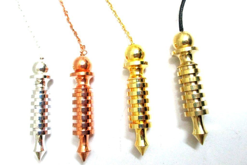 4 Isis Pendulum 6 Ring Plate Brass Copper Gold Silver Plated Healing Dowsing A++ Metal