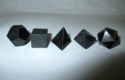 Jet Black Tourmaline Sacred Geometry Sets 5 Stone Platonic Solid Top Grade Quality Merkaba Star w/Velvet Pouch Attractive