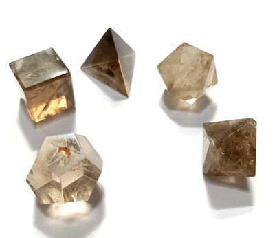 Jet Smokey Quartz Crystal 5 Platonic Sacred Geometry Set Healing Grid Usefull Balancing Agate Quartz Family