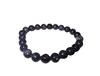 Jet Beautiful Lepidolite Round Beads Stretch Bracelet Crystal Therapy A++ Natural view 1