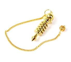 Jet International 4 isis Gold Plated Pendulum, Dowsing Healing, Energy Enhancer, Crystal Therapy - (8 inch long chain + 2 inch long Pendulum)