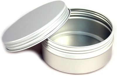 Aluminum Screw Top Tin With Cover, 3.25"