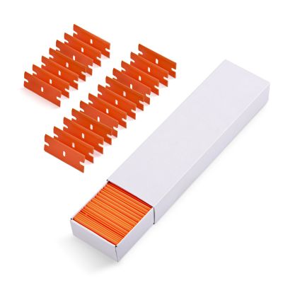 Ehdis Car Sticker Remover 100 PCS Plastic Razor Blades Edges for Plastic Blade Triumph 1.5" Scraper, Wipe Off Label Glue Residue on Soft Surface No Scratched
