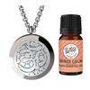 Aum OM Essential Oil Diffuser Necklace Stainless Steel Locket Pendant with 24" Chain, oil, and pads in Gift Box view 1