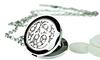 Aum OM Essential Oil Diffuser Necklace Stainless Steel Locket Pendant with 24" Chain, oil, and pads in Gift Box view 2