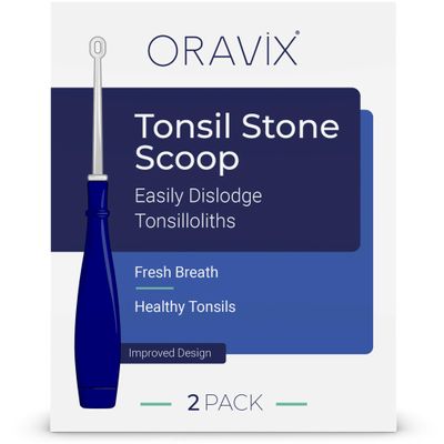 LED Tonsilolite Extractor | Pack of 2 | Prevent Bad Breath | 2 Tools for Removing Tonsilolites | 6 Interchangeable Heads | Remove Tonsilolites | Oral Cleaning | ORAVIX