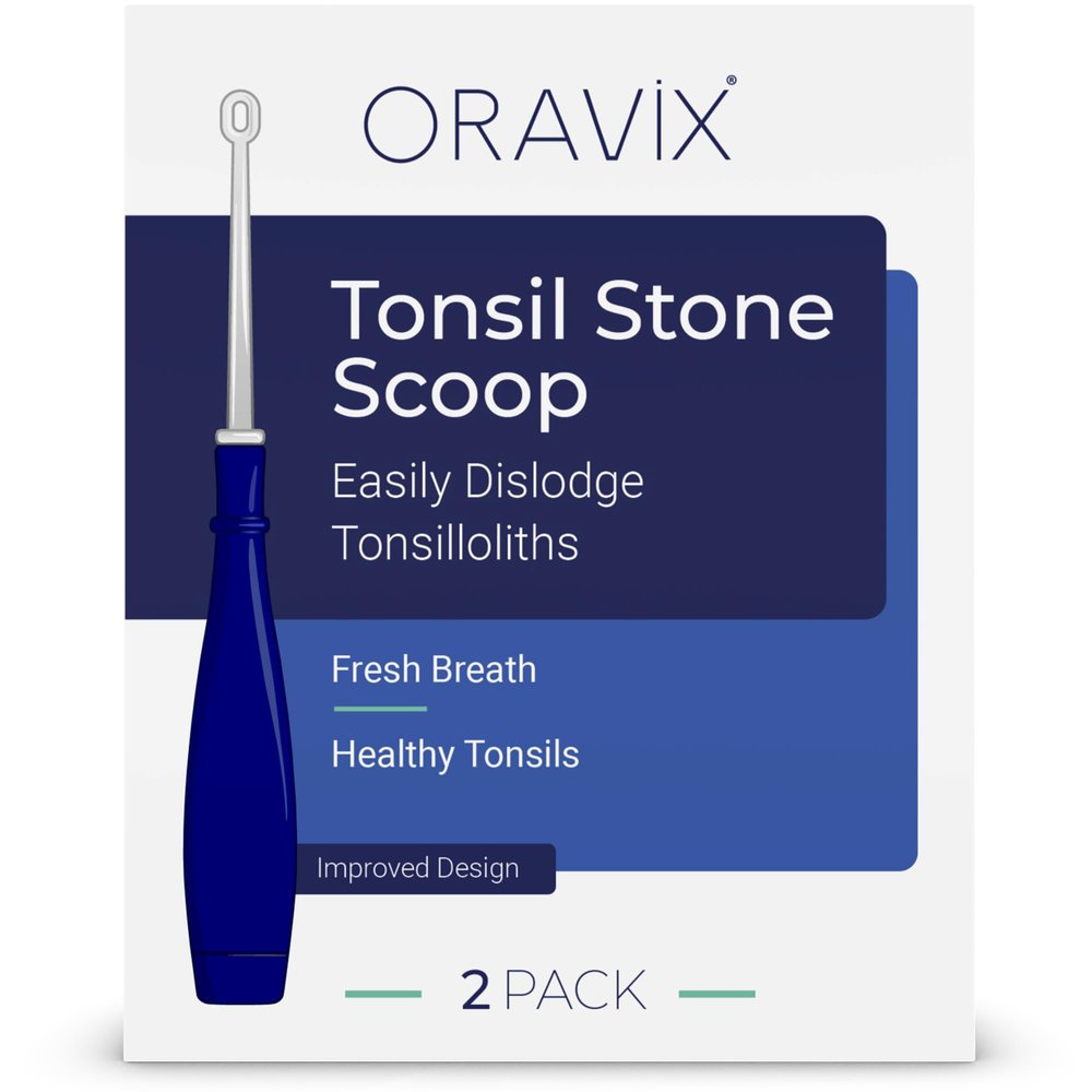 LED Tonsilolite Extractor | Pack of 2 | Prevent Bad Breath | 2 Tools for Removing Tonsilolites | 6 Interchangeable Heads | Remove Tonsilolites | Oral Cleaning | ORAVIX