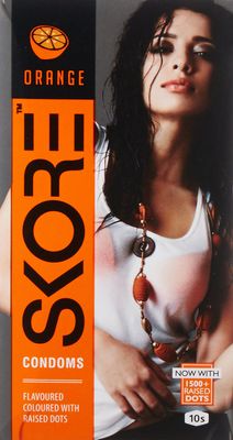 Skore Condoms - 10 Count (Pack of 10, Orange)