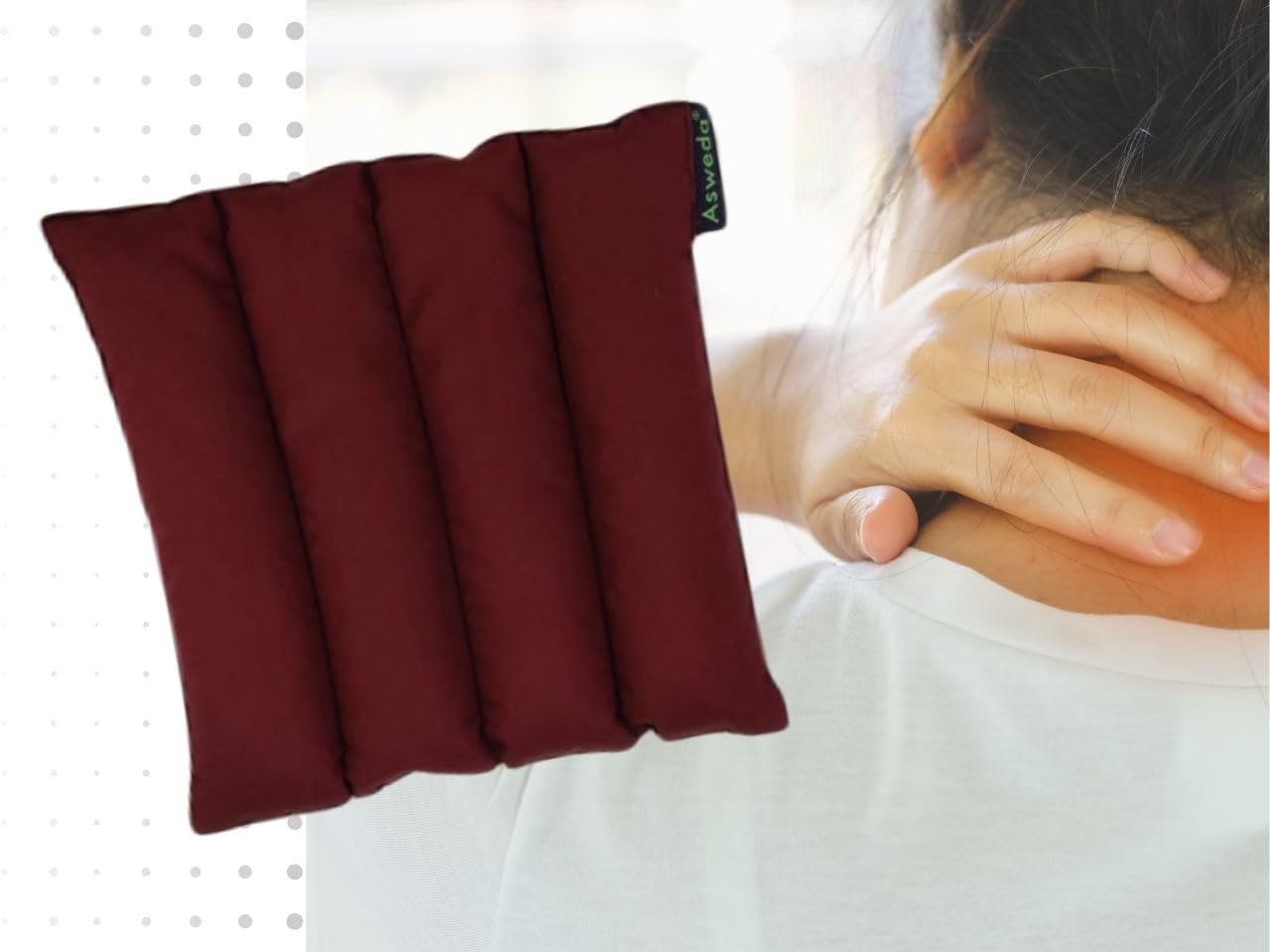 Asweda Hot & Cold Bags Natural Easy To Use Flexi Travel Wheat Pack For Pain Relief&Relaxation|Reusable,Microwaveable. Ice Bag|Relief From Muscle,Joint Pain,Back,Shoulder,Neck,Swelling(Maroon)