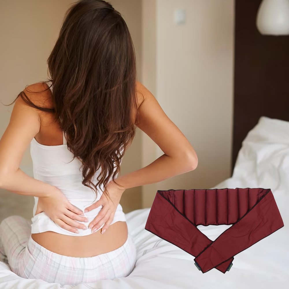 Asweda Reusable Hot & Cold Wheat Bag for Back & Body Pain Relief | Microwaveable, Natural Therapy, Chemical-Free Heat & Ice Pack (Maroon)