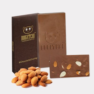 Bogatchi Almond bar, 30% Dark Chocolate with Richness of Almonds, 1 Piece