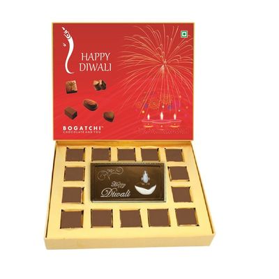 BOGATCHI Chocolate Gift Box, Happy Diwali Chocolate, Diwali Chocolate Gifts, Diwali Chocolate Gift, Diwali Chocolate BAR, Diwali Gifts, 15 Pieces