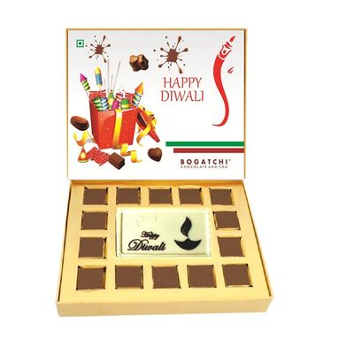 BOGATCHI Chocolate Gift Box, Happy Diwali Chocolate, Diwali Chocolate Gifts, Diwali Chocolate Gift, Diwali Chocolate BAR, Diwali Gifts, 15 Pieces