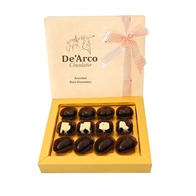 De'arco Chocolatier Crunchy N Crispy Dark Chocolate Gift Box, 12 Pieces