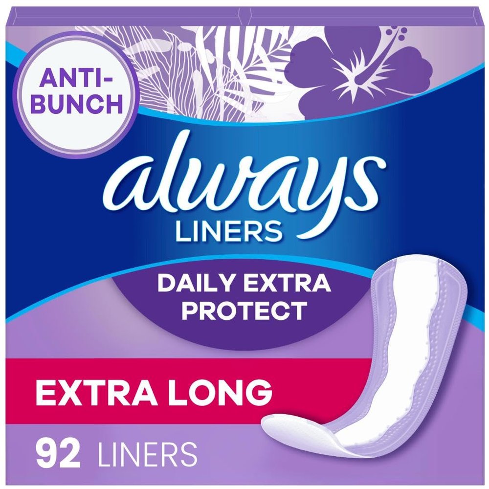Always Dailies Extra Protection Long Liners, 92 Count