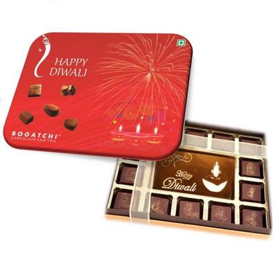BOGATCHI Chocolate Gift Box, Happy Diwali Chocolate, Diwali Chocolate Gifts, Diwali Chocolate Gift, Diwali Chocolate BAR, Diwali Gifts, 15 Pieces
