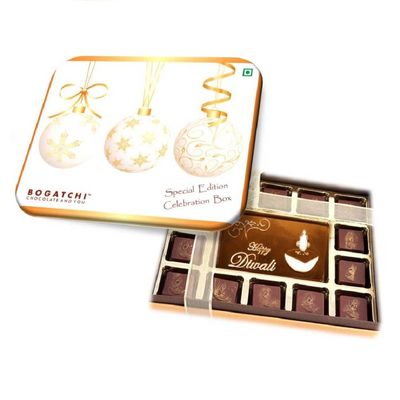 BOGATCHI Chocolate Gift Box, Happy Diwali Chocolate, Diwali Chocolate Gifts, Diwali Chocolate Gift, Diwali Chocolate BAR, Diwali Gifts, 15 Pieces
