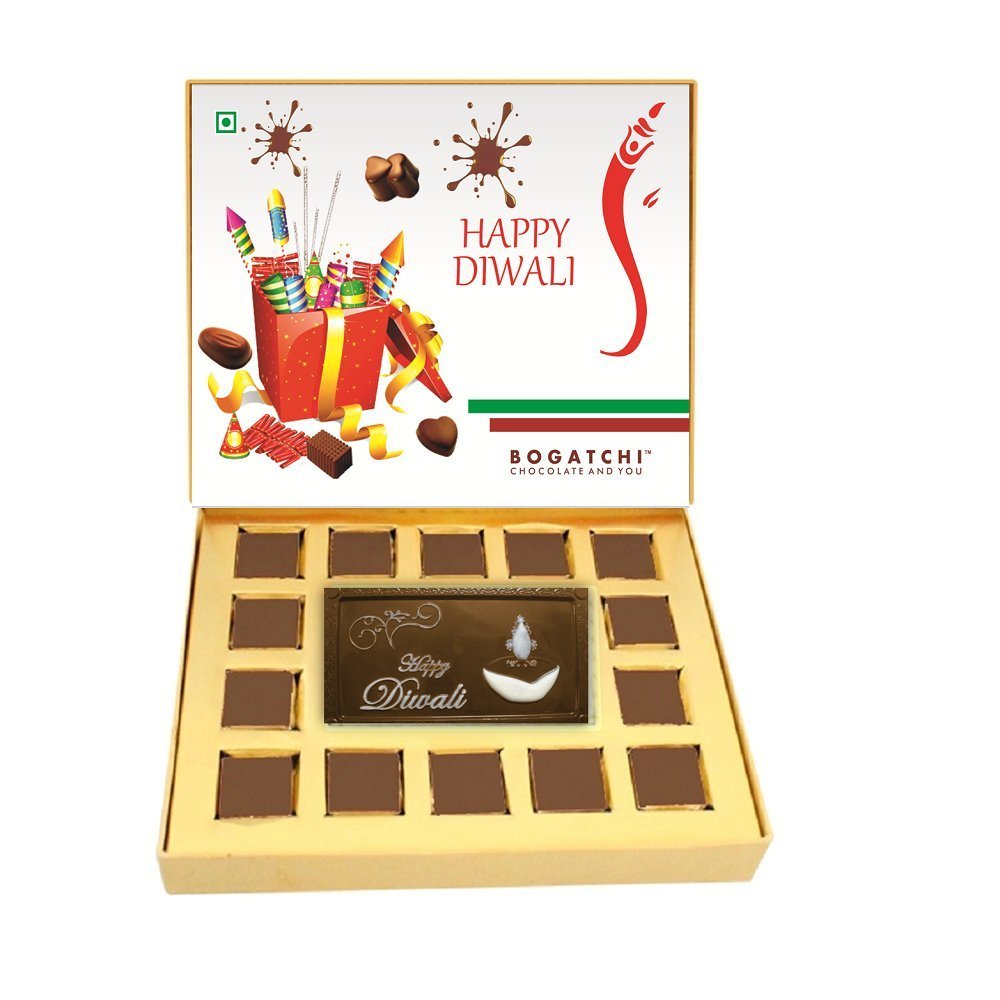 BOGATCHI Chocolate Gift Box, Happy Diwali Chocolate, Diwali Chocolate Gifts, Diwali Chocolate Gift, Diwali Chocolate BAR, Diwali Gifts, 15 Pieces