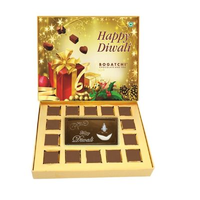 BOGATCHI Chocolate Gift Box, Happy Diwali Chocolate, Diwali Chocolate Gifts, Diwali Chocolate Gift, Diwali Chocolate BAR, Diwali Gifts, 15 Pieces