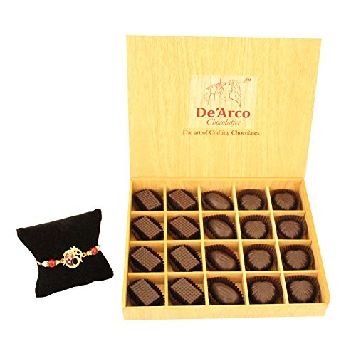 De'Arco Chocolatier Chocolate Gift Box, Dark Chocolates, Premium Chocolates, Rakhi with Chocolates, Baies Et Noix, French Luxury, 20 Pieces