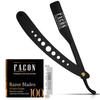 Facn Professional Straight Edge Barber Razor/Rasoirs/Rasoi with Adjustable Tension Screw - Salon Grade Quality Cut Throat Shavette - Japanese Stainless Steel - Black & Gold Limited Edition Gift Box view 1