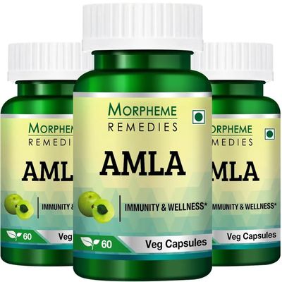Morpheme Amla 500mg Extract 60 Veg Caps - 3 Bottles