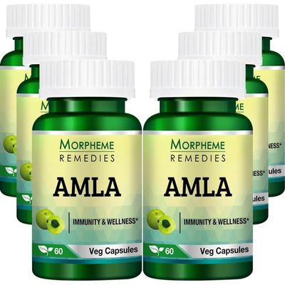 Morpheme Remedies Amla 500mg Extract 60 Veg Caps - 6 Bottles