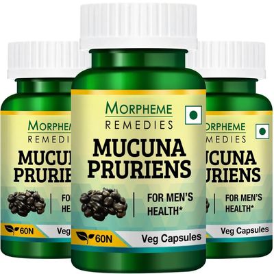 Morpheme Remedies Mucuna Pruriens (Kapikachhu) 500mg Extract - 60 Veg Caps - 3 Bottles