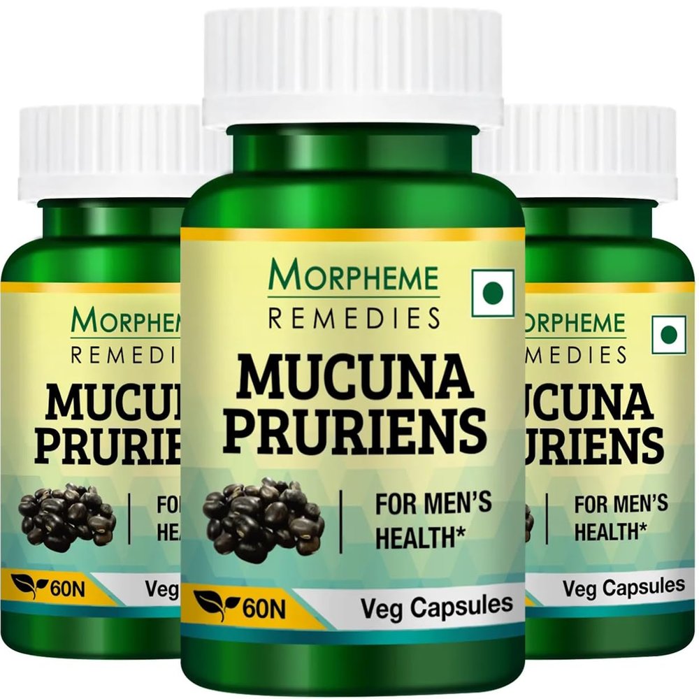 Morpheme Remedies Mucuna Pruriens (Kapikachhu) 500mg Extract - 60 Veg Caps - 3 Bottles