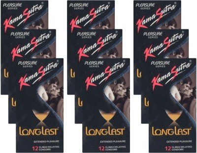kamasutra longlast condoms 12s (pack of 9 )