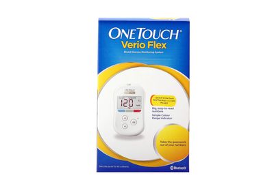 OneTouch Verio Flex glucometer machine|Sync your results with OneTouch Reveal mobile app|Simple & accurate testing of blood sugar levels at home|Global Iconic Brand|