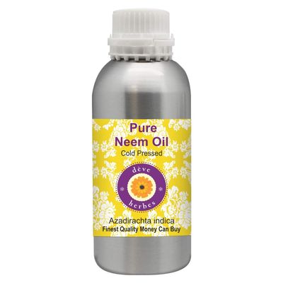 Deve Herbes Pure Neem Oil (Azadirachta indica) | Cold Pressed | Natural | Undiluted | For Diluting Essential Oils | For Skin & Massage | Men & Women | 1250ml