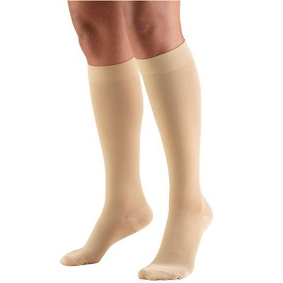 Large , Beige : Truform 15-20 mmHg Knee High, Closed Toe Compression Stockings, Beige, Large
