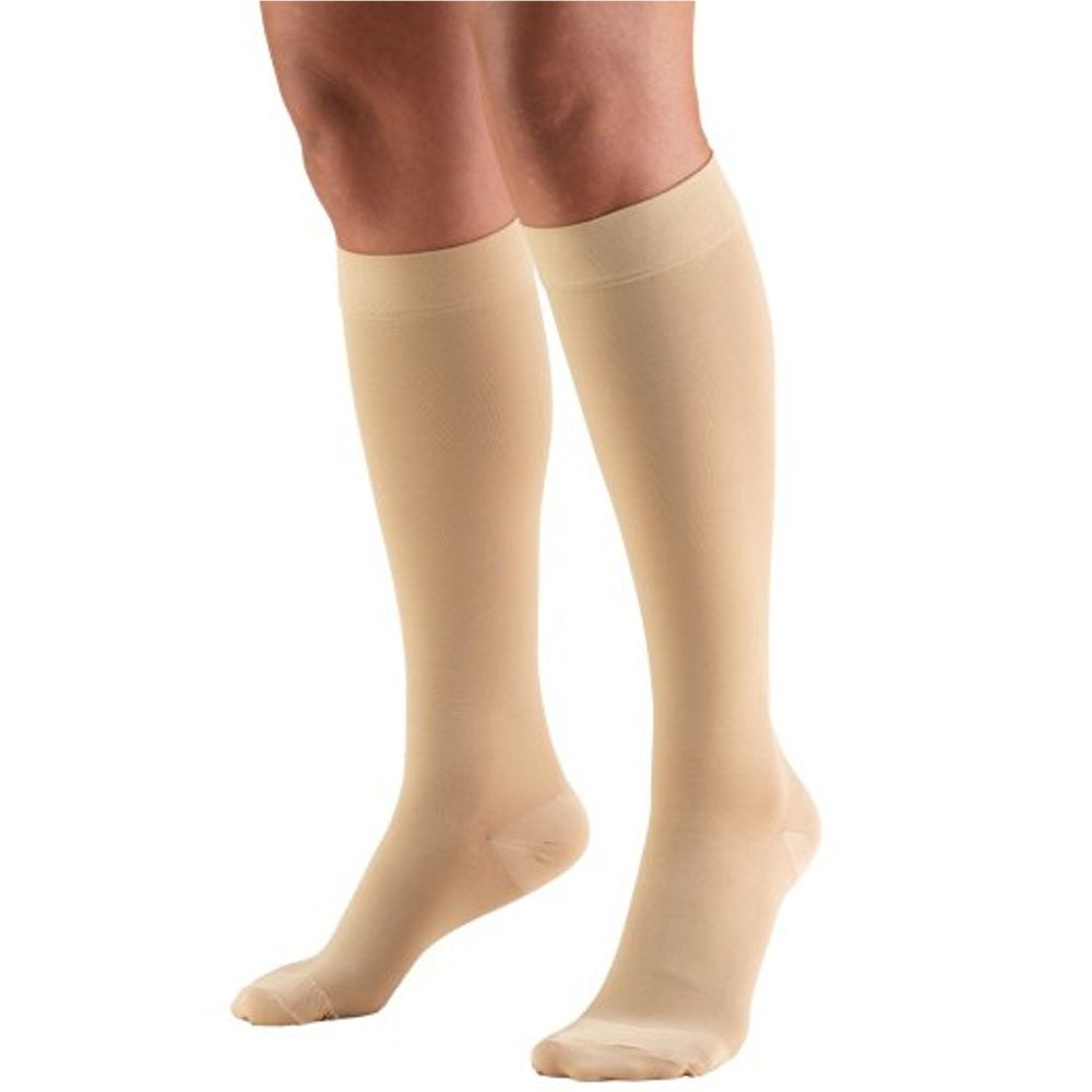 Large , Beige : Truform 15-20 mmHg Knee High, Closed Toe Compression Stockings, Beige, Large