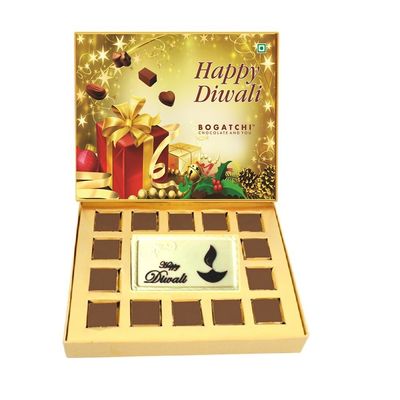 BOGATCHI Chocolate Gift Box, Happy Diwali Chocolate, Diwali Chocolate Gifts, Diwali Chocolate Gift, Diwali Chocolate BAR, Diwali Gifts, 15 Pieces