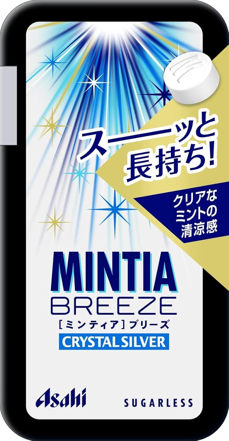 Asahi Mintia Breeze Crystal Silver Sugarless Mints 30 Tablets | Pack of 3 | Made in Japan