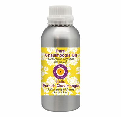 Deve Herbes Pure Chaulmoogra Oil (Hydnocarpus wightiana) | Cold Pressed | Natural | Undiluted | For Diluting Essential Oils | For Skin & Massage | Men & Women | 300ml