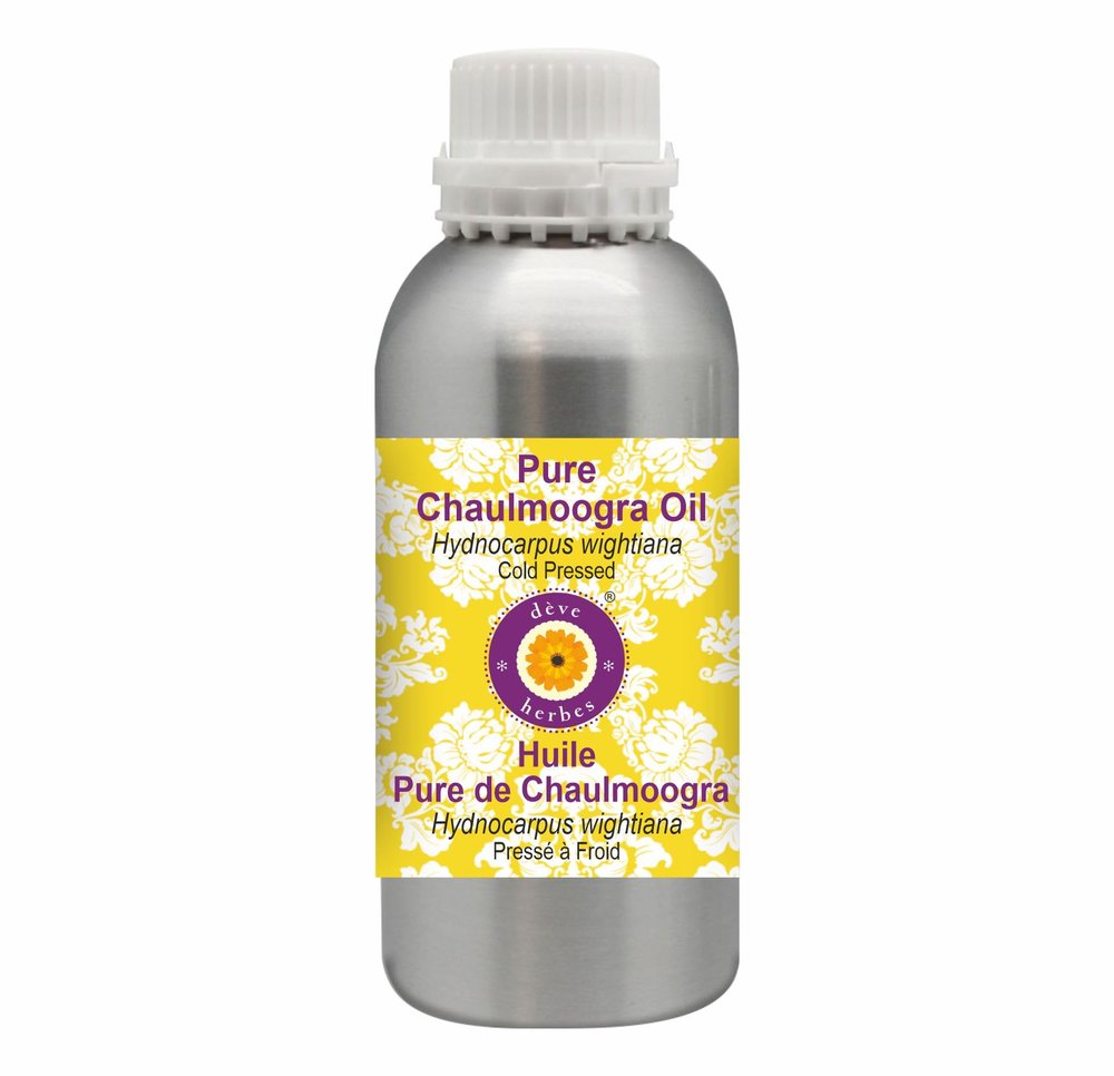 Deve Herbes Pure Chaulmoogra Oil (Hydnocarpus wightiana) | Cold Pressed | Natural | Undiluted | For Diluting Essential Oils | For Skin & Massage | Men & Women | 300ml
