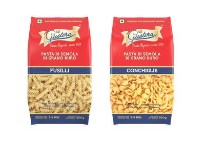 Gustora Combo Pack of Fusilli Pasta & Conchiglie Pasta, 1 KG I Pasta Combo Made of 100% Durum Wheat Semolina I Zero Cholesterol I No Trans-fat I Cooking Time 10 Min (500g X 2)