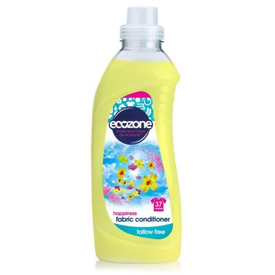 Ecozone Fabric Conditioner, Happiness, 1000ml, Concentrated Formula, Tallow Free, 37 Washes