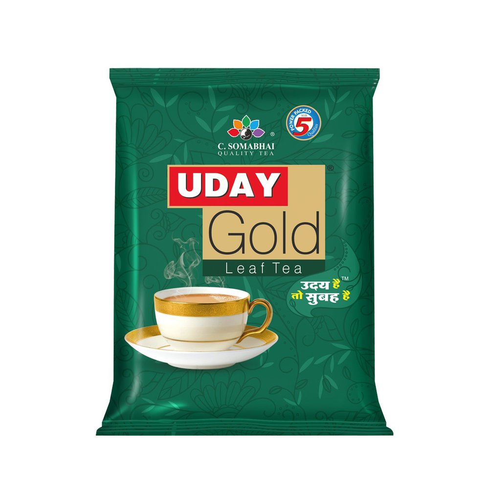 C. SOMABHAI's Uday Gold CTC Leaf Tea - 1kg, Unique Blend of Assam and Dooars Black Tea Leaves - Kadak, Aromatic & Strong Chai patti