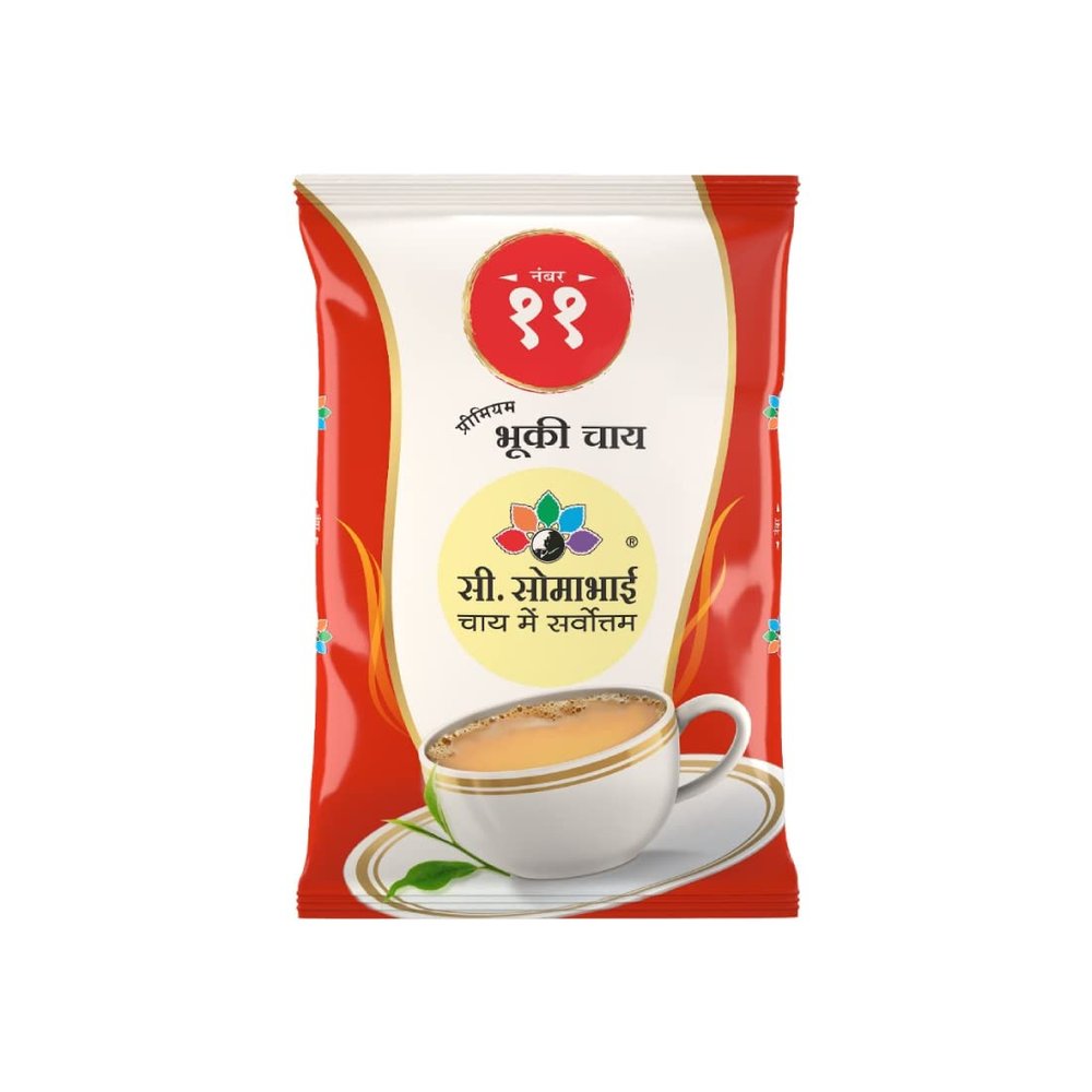 C. SOMABHAI's No. 11 CTC Premium Dust Tea - 1kg, Natural Assam Bhuki Tea, Kadak Chai Patti, Strong Regular Black chai Powder, Strong Blend, Beverage Special Chaa For Office Home 1 kg Pack