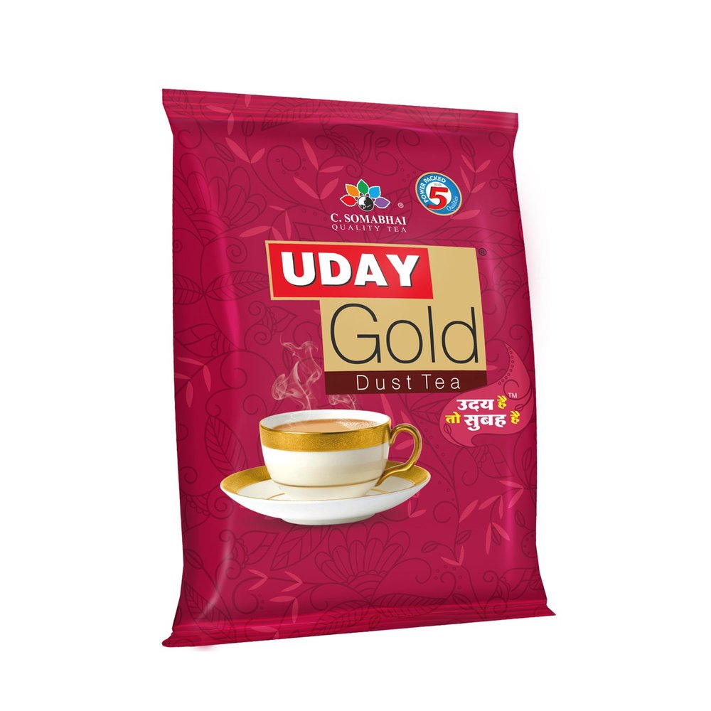 C. SOMABHAI's Uday Gold CTC Dust Tea - 1kg, Unique Blend of Assam and Dooars CTC Black Tea Powder - Kadak, Aromatic & Strong Chai patti
