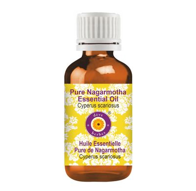 Deve Herbes Nagarmotha Essential Oil (Cyperus scariosus) Pure | Non-Sticky | Non-greasy | Lightweight | Men & Women | All Skin Types | Steam Distilled 2ml