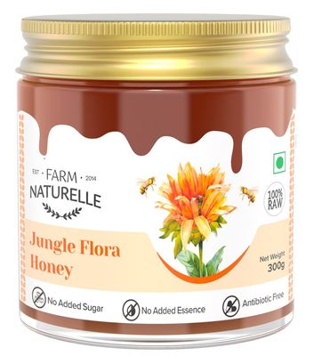 Farm Naturelle-Jungle Flower Wild Forest |100% Pure Raw Honey |300 Gms | Jungle Flower Honey.