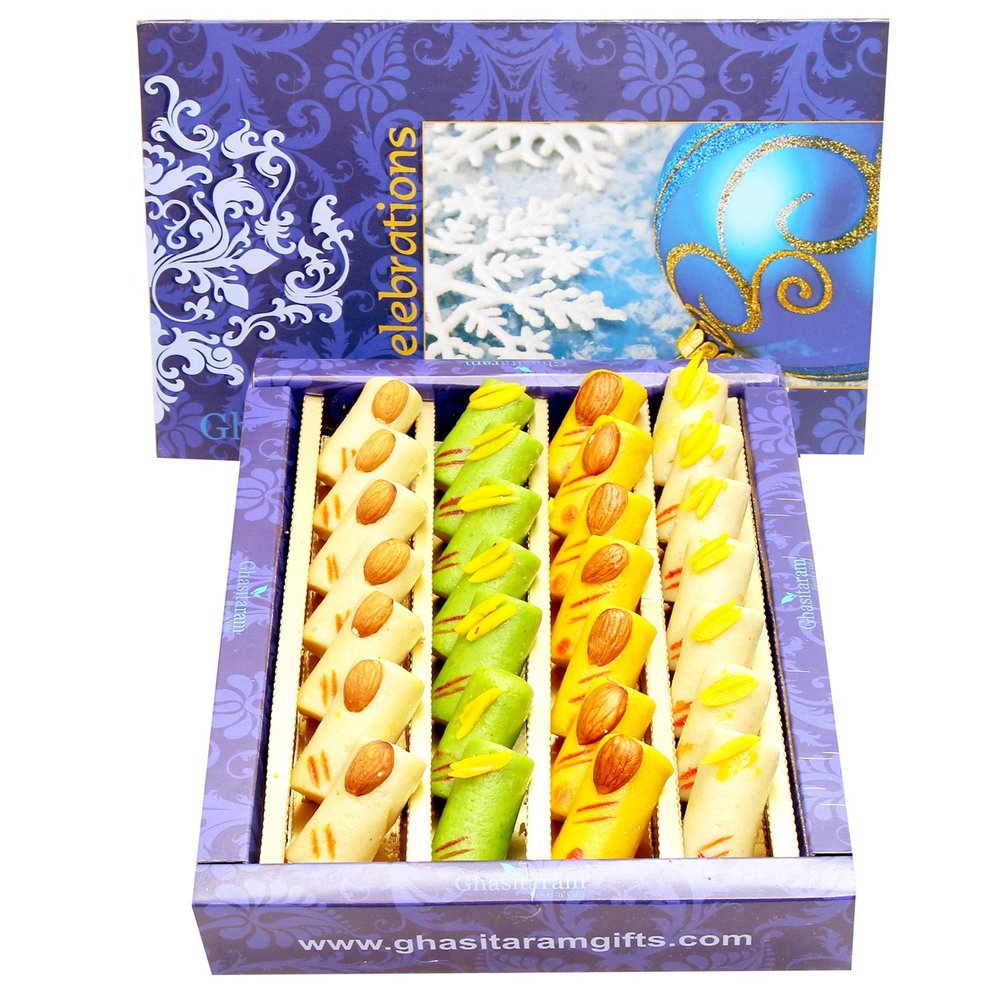 Bhaidooj Gifts-Ghasitarams Assorted Rolls Box 800 GMS
